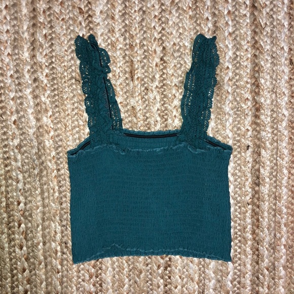Kendall & Kylie Turquoise Ruffle Strap Tank Top - Picture 2 of 3